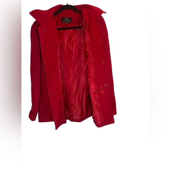 Women’s collection by Gallery wool blend red coat w/detachable hood & pockets - Picture 3 of 7